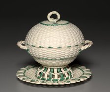 Wicker-Work Covered Basket , c. 1780-1840. Creator: Wedgwood Factory (British).