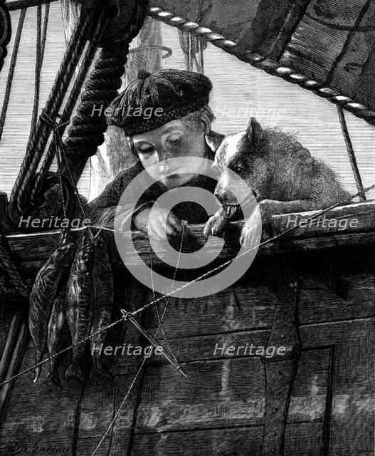 "A Leisure Hour," by W. M. Wyllie, from the exhibition at the Dudley Gallery, 1873. Creator: William Biscombe Gardner.