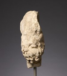 Fragmentary Head of Epikouros Worked for Insertion in a Bust, A.D. 100-150. Creator: Unknown.