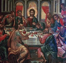 Ikon painting of the Last Supper Artist: Michel Damaskinos 