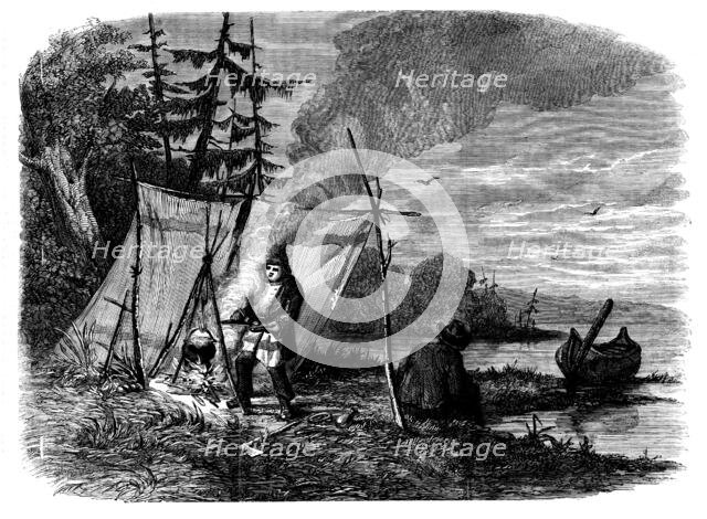 Moose-hunting in Canada - the Encampment, 1858. Creator: Unknown.