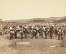 At the dance Part of the 8th US Cavalry and 3rd Infantry at the great Indian grass dance..., 1890. Creator: John C. H. Grabill.