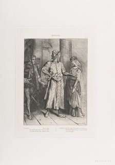 Honest Iago, my Desdemona must I leave to thee: plate 4 from Othell..., etched 1844, reprinted 1900. Creator: Theodore Chasseriau.