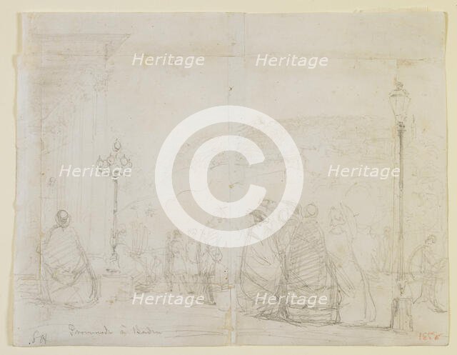 Promenade à Baden, 1858. Creator: James Abbott McNeill Whistler.