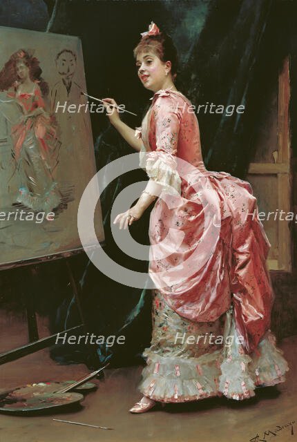 Travesuras de la modelo (Model Making Mischief), c1885. Creator: Madrazo y Garreta, Raimundo de (1841-1920).