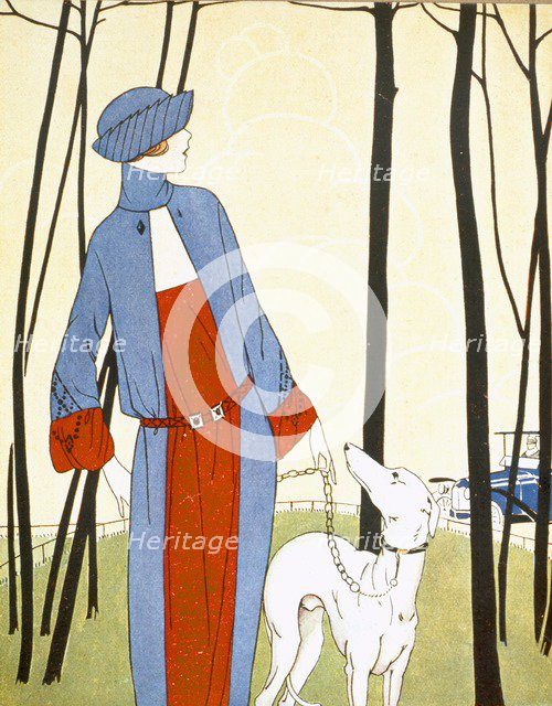 Walking the Dog,  from Art Gout Beaute, pub.  1921 (pochoir print)