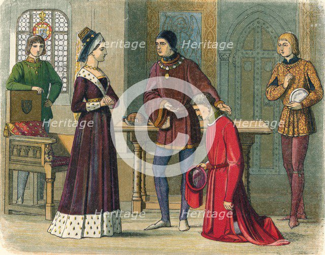 'The Earl of Warwick submits to Queen Margaret', 1470 (1864). Artist: James William Edmund Doyle.