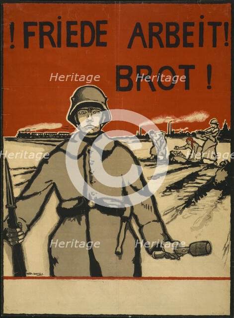 Peace, Work, Bread!, 1919. Creator: Bartels, Wera von (1886-1922).