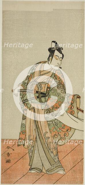 The Actor Ichikawa Danjuro V as Kudo Kanaishi (?) in the Play Izu-goyomi Shibai no..., c. 1772. Creator: Shunsho.