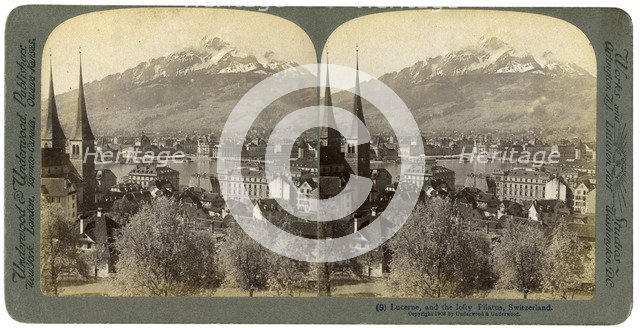 Lucerne and Mount Pilatus, Switzerland, 1903.Artist: Underwood & Underwood