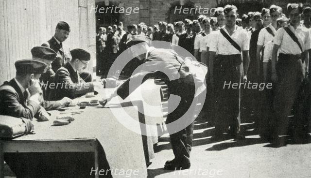 'Pay-day Marks-off Life in the Royal Air Force at Regular Intervals', 1941. Creator: Charles Brown.