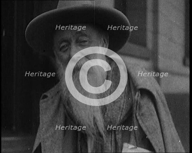 The Author Alfred Aloysius Horn Looking Rather Eccentric with a Long White Beard..., 1929. Creator: British Pathe Ltd.