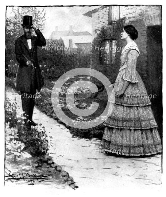 Caroline: She saw a fine man...with thick moustache and beard, and with deep, dark eyes, 1898. Creator: Unknown.