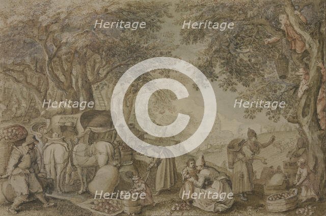 The apple harvest or autumn. Creator: Pieter Stevens.