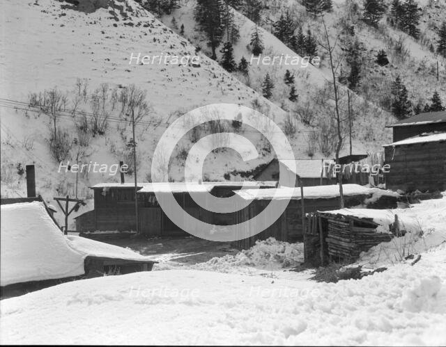 Miner's housing, company-owned, in Utah coal town, Consumers, near Price, Utah, 1936. Creator: Dorothea Lange.