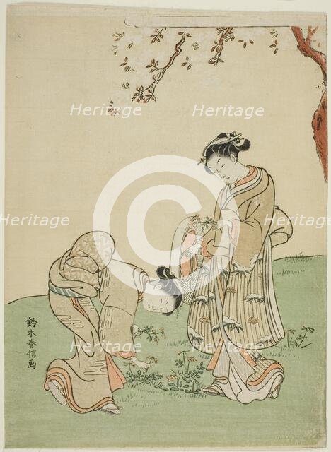 Gathering Spring Flowers, c. 1767. Creator: Suzuki Harunobu.