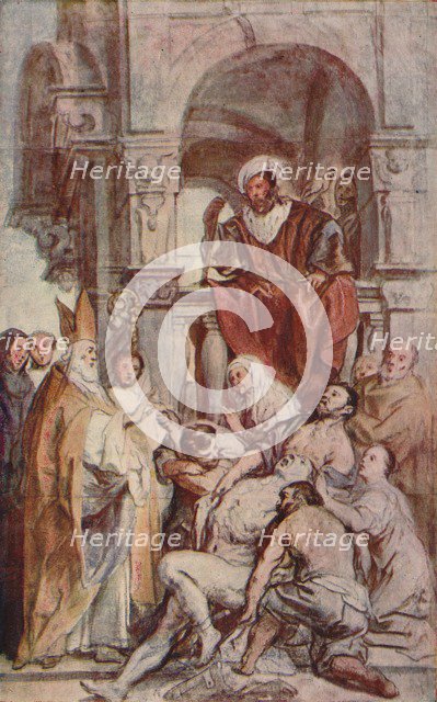 Saint Martin Healing a Possessed Man, c 17th century, (1903). Artist: Jacob Jordaens