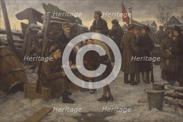 Morning on the Barricades. Creator: Nikiforov, Semyon Gavrilovich (1877-1912).