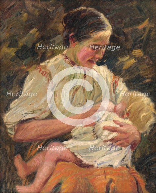 Mother Nursing, 1923. Creator: Gustav Mally.