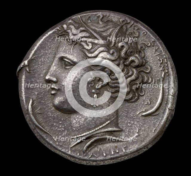 Ancient Greek silver coin, 404 BC-390 BC. Artist: Unknown.