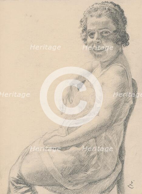 Seated Woman in a camisole, around 1925. Creator: Ivan Zabota.