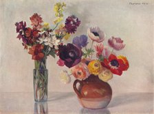 'Anemones and Wallflowers', c1909. Artist: Gerard Chowne.