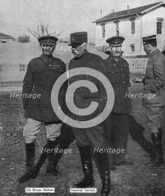 ''Le general Sarrail, commandant en chef, et le general anglais Mahon.', 1916. Creator: Hubert Jacques.