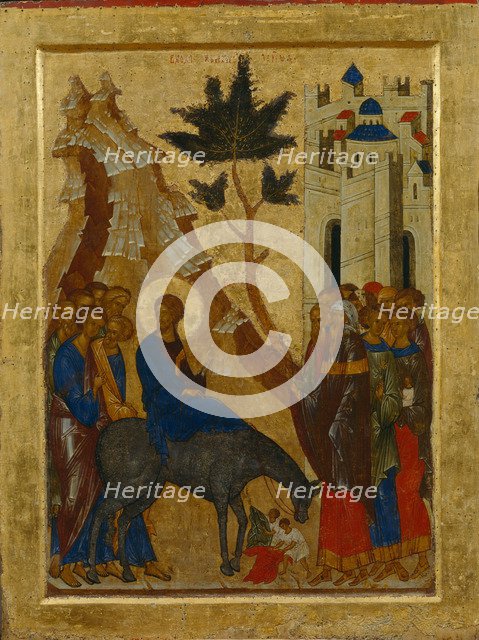 The Entry of Christ into Jerusalem, 1497. Artist: Russian icon  