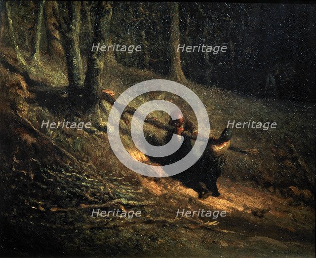 'Peasant-Girls with Brushwood (Les Charbonnieres)', c1852. Artist: Jean Francois Millet