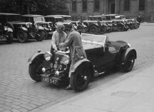 Aston Martin of Kitty Brunell at the RSAC Scottish Rally, 1933. Artist: Bill Brunell.