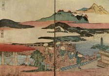 'Mount Ogura and the Uji River, 1824, (1924). Creator: Totoya Hokkei.