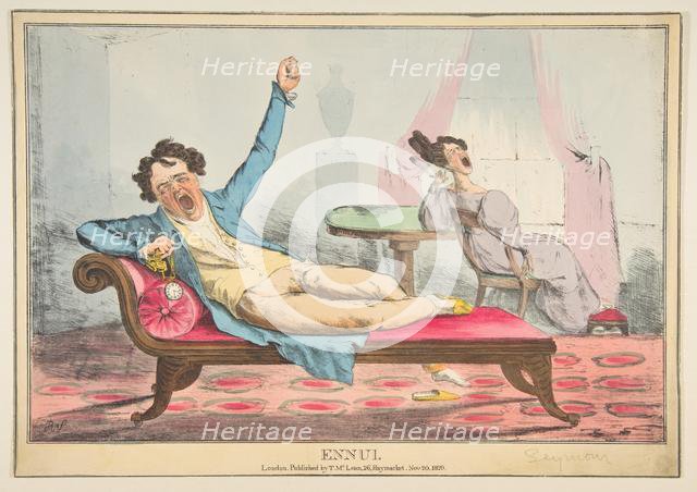 Ennui, November 20, 1829. Creator: Robert Seymour.