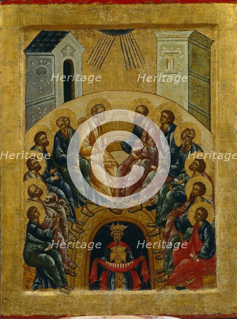 The Descent of the Holy Spirit, 1497. Artist: Russian icon  