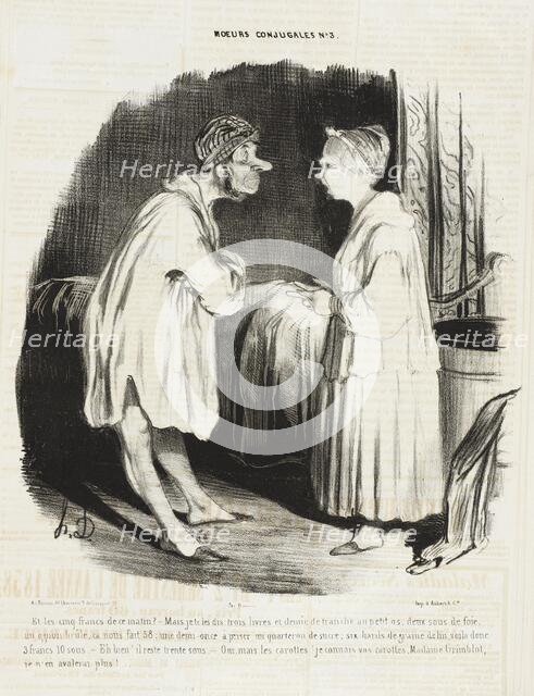 Et les cinq Francs de ce matin?.., 1839. Creator: Honore Daumier.