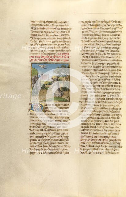 David in Prayer; Miroir Historial, about 1475. Creator: Unknown.