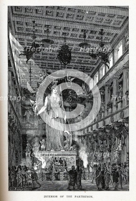 Interior of the Parthenon, 1882. Artist: Closs, Adolf (1840-1894)