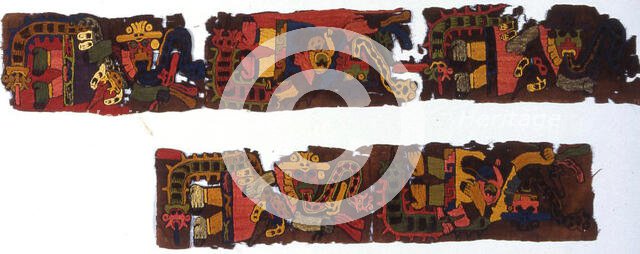Fragments (Border), Peru, 100 B.C./A.D. 200. Creator: Unknown.
