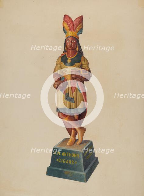 Cigar Store Indian, c. 1937. Creator: Albert Ryder.