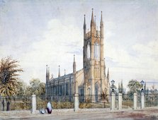 West view of St Luke's Church, Chelsea, London, 1847.                                               Artist: John Chessell Buckler