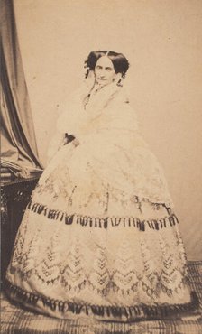 [La Comtesse in Lace Shawl], 1860s. Creator: Alphonse Bernoud.