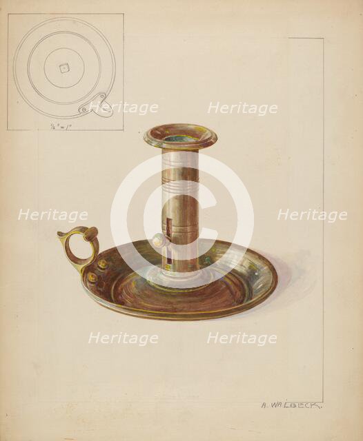 Candlestick, c. 1937. Creator: Alfred Walbeck.