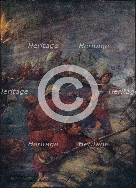 'Thus Did A Hundred Men Keep Three Thousand Savages At Bay', c1908, (c1920).  Artist: Joseph Ratcliffe Skelton.