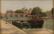 Pont-Neuf seen from the Louvre quay, 1900. Creator: Julien Hippolyte Feron.
