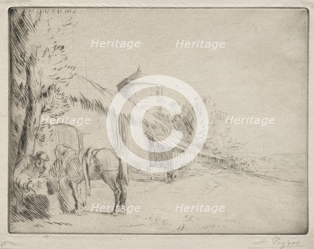 The Watering Place (2nd Plate). Creator: Alphonse Legros (French, 1837-1911).