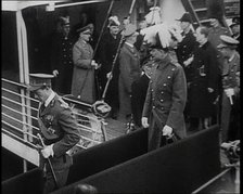 Leopold, His Royal Highness the Duke of Brabant, Prince of Belgium with Albert I, King of..., 1930s. Creator: British Pathe Ltd.