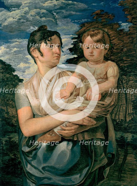 Pauline Runge with her two-year-old-son, 1807. Artist: Runge, Philipp Otto (1777-1810)