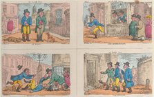 The Bailiff's Hunt: At Fault, The Second Escape, Double and Squat, and The Seizure, 1809., 1809. Creator: Thomas Rowlandson.
