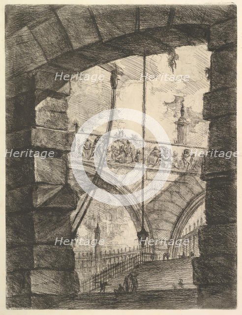 The Grand Piazza, from Carceri d'invenzione (Imaginary Prisons), ca. 1749-50. Creator: Giovanni Battista Piranesi.