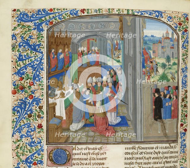 Coronation of Charles III of Navarre in Pamplona, ca 1470-1475. Creator: Anonymous.