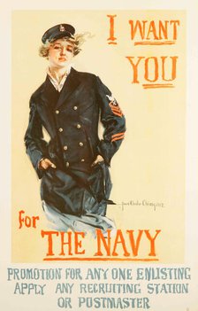 I Want You for the Navy, 1917. Creator: Christy; Howard Chandler (1872-1952).